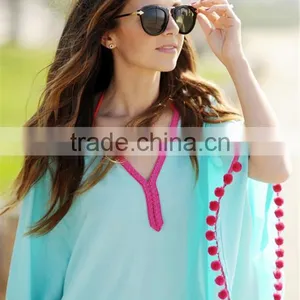 Walson 2016 New Style Summer Plus Size Tassel Beach Cover Up V Neck Casual Dress thumbnail-3
