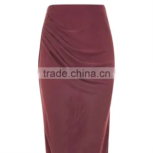 2017 OEM Spring Aubergine Calf Length Casual Loose Pencil Skirt thumbnail-5