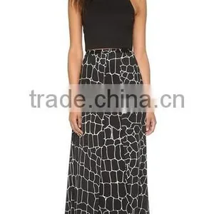 Hot Sales Long Skirt Fashion Plaid Chiffon Ladies Maxi Skirt High Waist Ladies Skirt OEM thumbnail-1