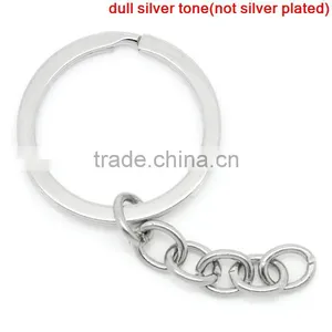 Cheap Wholesale Round Silver Tone Iron Based Alloy Keychain Findings thumbnail-1
