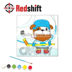 OEM Teaching Material Color Your Animal Pal Canvas Board Bulldog thumbnail-1