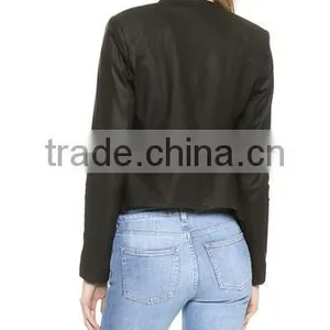Womens Sexy Asymmetrical Lambskin Leather Jacket thumbnail-4