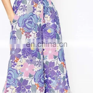 2015 New Fashion Premium Jacquard Wide Leg Pants for Women thumbnail-5