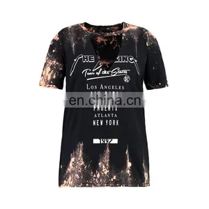 Hot Sell Beach Summer Casual Washed Printed Women t Shirt thumbnail-3