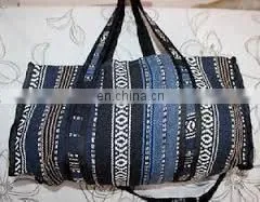 Handmade Neon Hand Woven Cotton Backpack Crossbody Bag Vegan Duffle Bag Gym Bag Luggage Suitcase Travel Bag Weekender Carry-On thumbnail-3