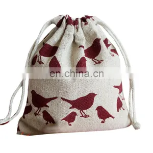 Custom-made Brand Printable Black Drawstring Cotton Bag thumbnail-1