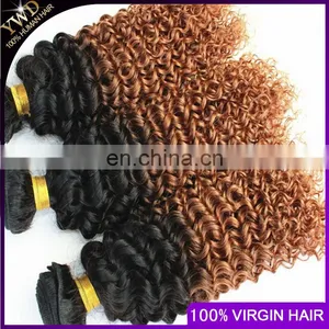 8A 3 Bundles 1B 30 Peruvian Virgin Hair Ombre Weave Cheap Ombre Peruvian Kinky Curly Virgin Hair Ombre Hair Extensions Two Tone thumbnail-2