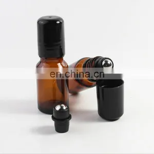 Manufacturer High Quality Amber Essential Oil Glass Bottle With Steel Roller 5ml 10ml 15ml 20ml 25ml 50ml thumbnail-1