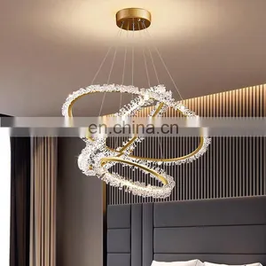Modern LED Crystal Pendant Lamp Romantic Round Chandelier thumbnail-5