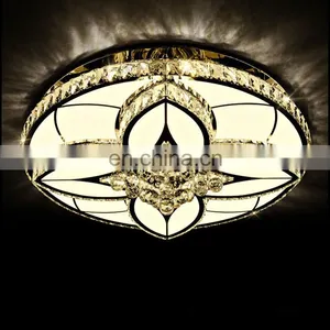 Modern Simple Led Lights Living Room Lights Bedroom Round Crystal Lamp Sun Flower Ceiling Lamp thumbnail-1