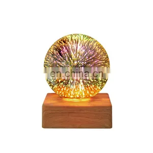 LED Plug-in 3d Fireworks Night Light Bedroom Usb Colorful Starry Atmosphere Lamp Bedside Decorative Table Lamp thumbnail-1