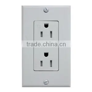 Duplex Decora Receptacle , 15A 125V , Tamper Resistant , UL&CUL thumbnail-1