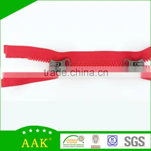 3# Plastics Zippers Bags Delrin Open End Double Sliders Zippers With Thumb Puller thumbnail-2