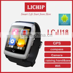 GPS Compass Wifi Raise Hand Light up Android System U18 Smart Watch thumbnail-2
