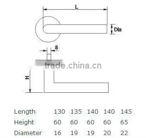 TH003:Stainless Steel Lever Handle With Escutcheon thumbnail-2