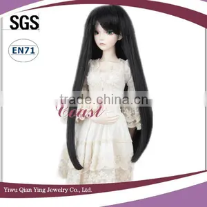 Long Natural Straight Black Doll Hair Wigs thumbnail-4
