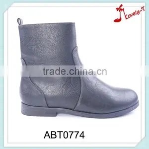 Factory Promotion Wholesale Patchwork Women Flat Ankle Boots With Side Zipper thumbnail-1