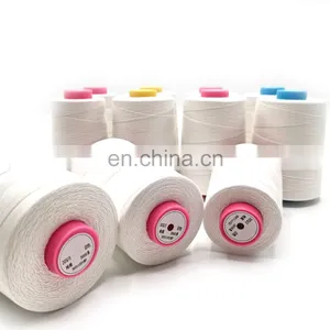 White Color Thick Raw Cotton Thread Trade 203 20s/3 Glazed Cotton Pearl Threads thumbnail-2