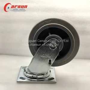 Heavy Duty Castor Gray Rubber TPR Caster Top Plate Casters 4/5/6/8 Inch Swivel Industrial Caster Wheels thumbnail-2