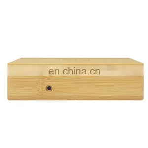 Modern Home Living Room Bedroom Natural Eco Friendly Voice Control Wooden LED Digital Alarm Clock With Recharge thumbnail-5