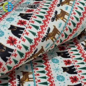 Fancy 1000D Oxford Eco-friendly PU Coated Printed GRS 100%RPET Recycled Polyester Fabric for Luggage Bags thumbnail-3