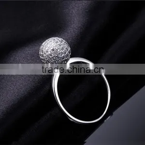 Tiny Ball Romantic Love Gift Pave Setting CZ Stones Top Quality Engagement Ring thumbnail-4