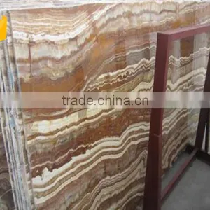 High Quality Polished Brown Tiger Onyx Marble Indoor Decorative Stone thumbnail-3