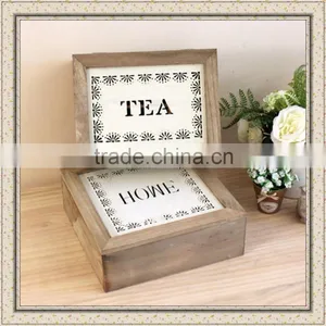 2016 Black Tea Custom Wooden Gift Box American Style Coffee Storage Box Tea Packaging Boxfor Wholesale thumbnail-2
