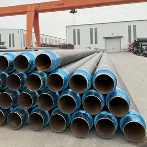 Thickness 5-60mm Polyurethane Coating Insulation Carbon Steel Pipe With HDPE Jacketed thumbnail-2