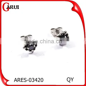 Black Stainless Steel Women Jewelry Flower Stud Earrings thumbnail-6