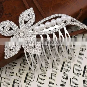 Cheap and High Quality Korea Style Plated Flower Bridal Hair Comb Accessory thumbnail-2