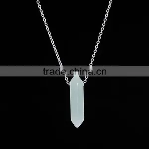2016 Trendy Hot Style Rose Quartz Natural Stone Bullet Necklace SMJ0138 thumbnail-6