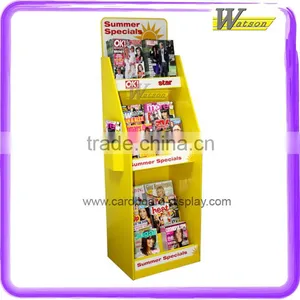 Book Shop Floor Standing Design Cardboard Display Stand for Magazine thumbnail-1