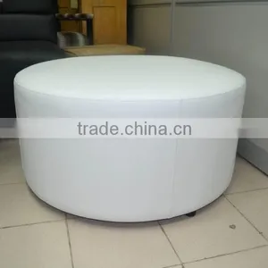 Comfotable White Round Leather Fabric Ottoman XYN261 thumbnail-1