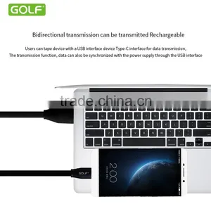 GOLF Original 1M Type-c Quick Charge and Data Cable 2.1A TPE Flat Wire Cable for Type-c Device thumbnail-5