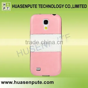 Factory Price Strip Style TPU Soft Back Case PU Leather Holster for Samsung S4 Mini thumbnail-5