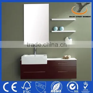 Simple Europe Brown Wall Mounted Wood Bathroom Cabinets thumbnail-1