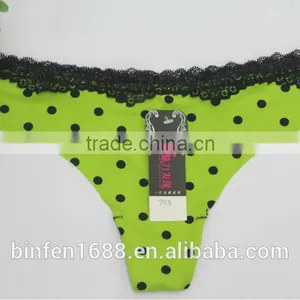 Laser Cut Seamless Dot Print Cute Sexy Women G-string Picture thumbnail-1
