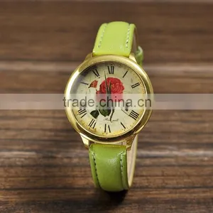 Printed Flower Watch Ladies and Girls Floral Watches Quartz Movement thumbnail-6