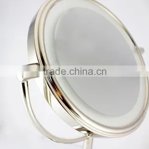 Rotating Compact Mirror, Double Sides Makeup Mirror With Light, Desk Mirror, Metal Compact Mirror thumbnail-3