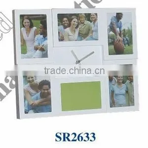 Modern and Delicate Wooden Photo Frame Wall Clock thumbnail-1
