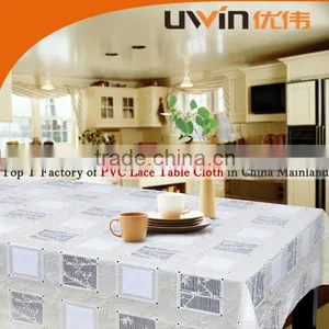 Quality Elegant Floral Printed White Decorating PVC Lace Table Cloth thumbnail-5
