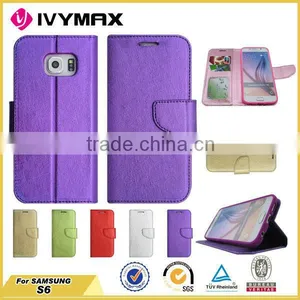 Classic Leather Wallet Case for Samsung Galaxy S6 Flip Case thumbnail-4