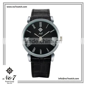 Fashionale Quartz Wristwatch for Men With Black Color Genuine Leather Strap thumbnail-1