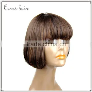 Wholesale High Temperature Fiber Synthetic Wig With Bangs Top Quality Futra Fiber Bob Wig thumbnail-5