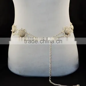 Hot Fashion Charm Popular Bohemia Silver Plated Square Shape Belly Necklace thumbnail-2