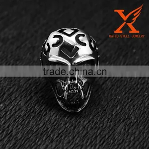 In Stock 2016 Fashion Punk Alien Skull Rings Man 316L Stainless Steel Fashion Jewelry thumbnail-1