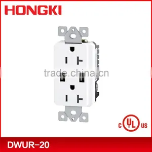 UL CUL Listed 120V 20A 60HZ USB Lamp Power Wall Socket With USB Port thumbnail-2