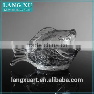 LX-T046 Handmade Crystal Fish Shape Animal-shaped Glass Jar for Cookie Candy Food Storage thumbnail-1
