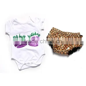 Mermaid Outfits Baby Birthday Bodysuit With Bloomer in Set thumbnail-4
